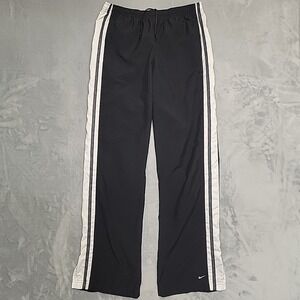 Vintage Nike Pants Mens M Black Striped Warm Up Drawstring Training Track Casual
